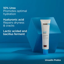 Uradin Podos Gel Oil, 10% Urea, hyaluronic acid, lactic acid and bacilus ferment.